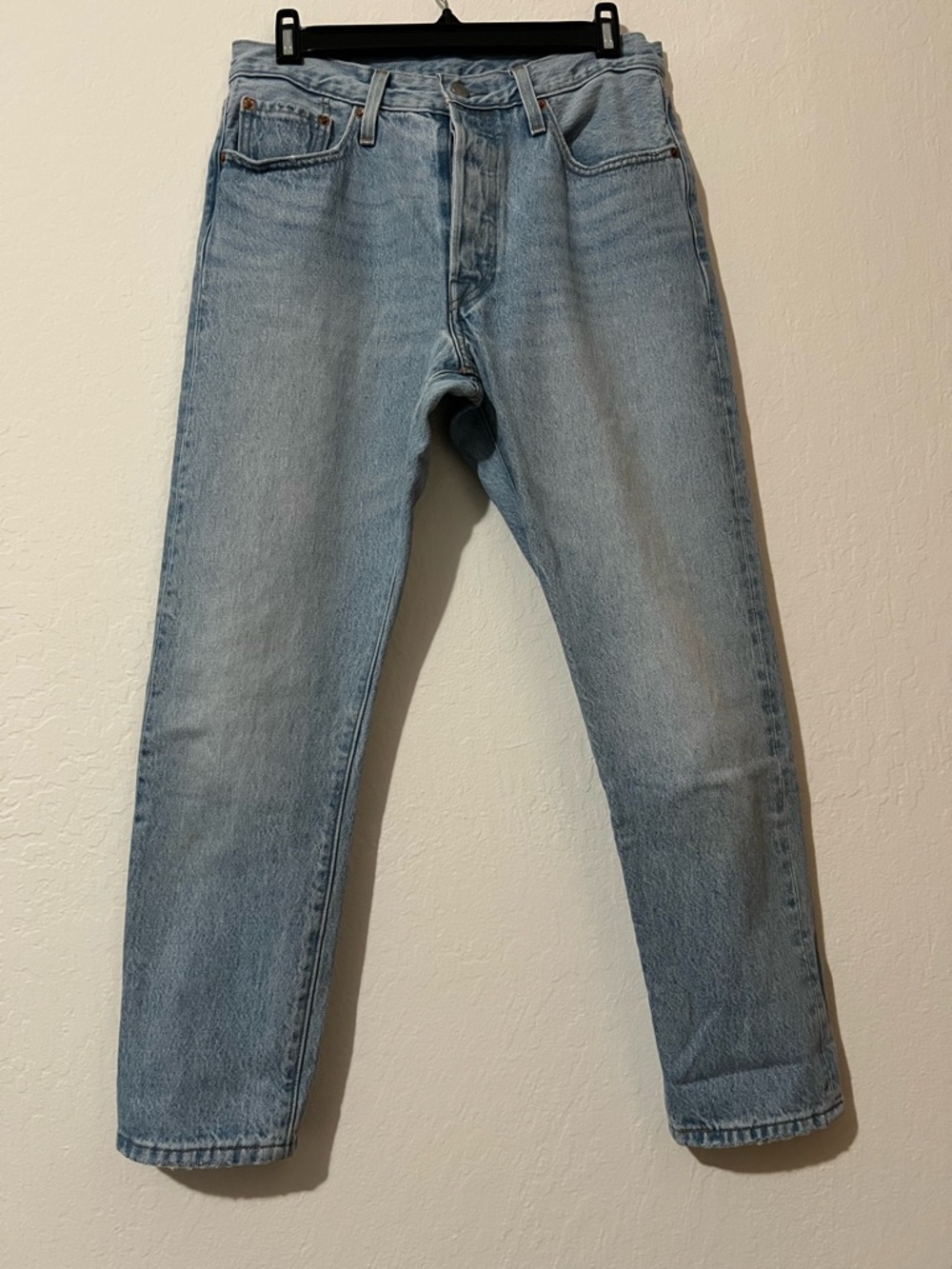 Levi Cropped Button Fly Classic Light Wash High-Rise Jeans For Men or Women